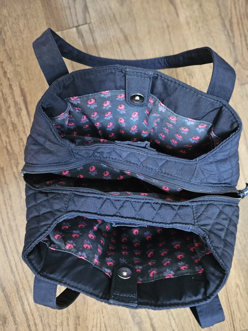 Vera Bradley Quilted Navy Shoulder Bag